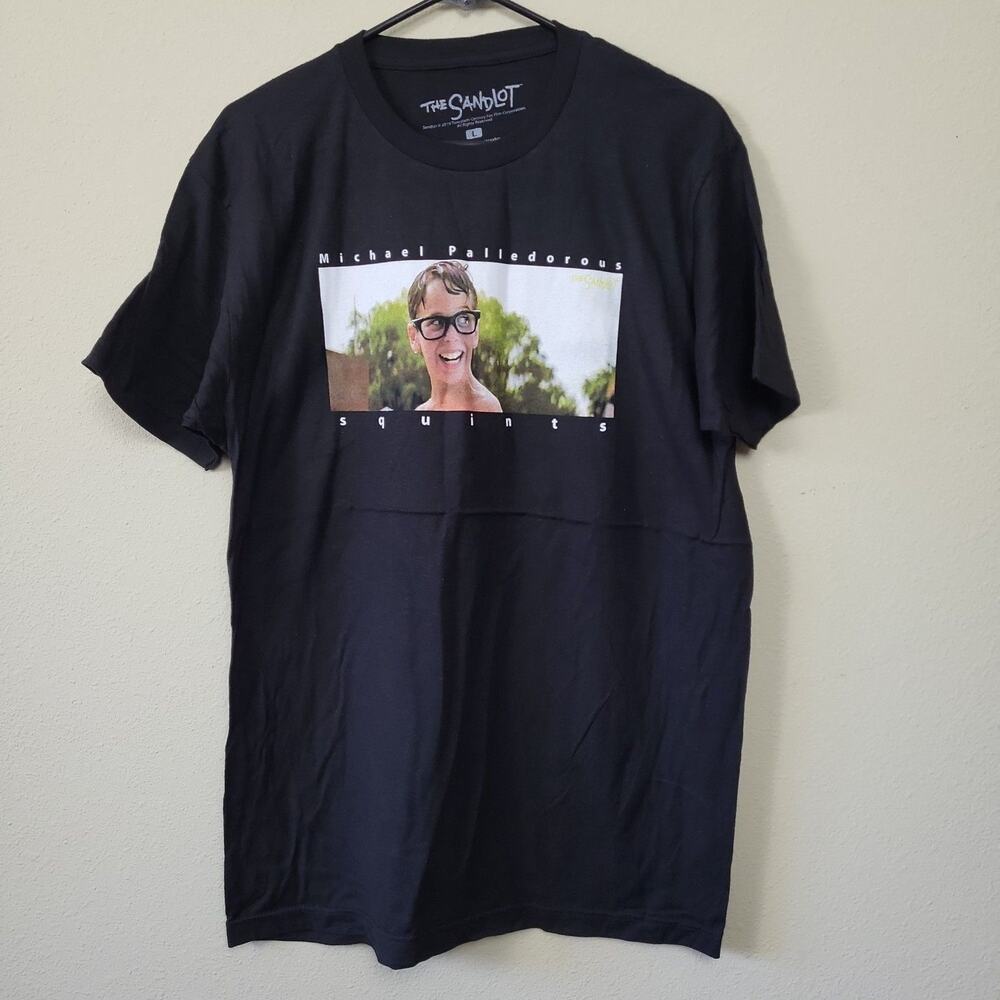 The Sandlot Mens Black Cotton Michael Palledorous Squints T Shirt‎ Size Large